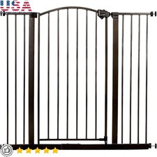 Extra Tall Arched Walk Thru Baby Gate W/ Extension Kits  Pressure Wall Mounts