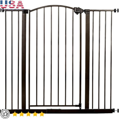 #ad Extra Tall Arched Walk Thru Baby Gate W Extension Kits amp; Pressure Wall Mounts $58.12