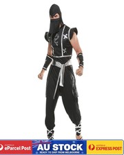 EY182 Black Dragon Ninja Fighter Warrior Samurai Master Martial Art Mens Costume