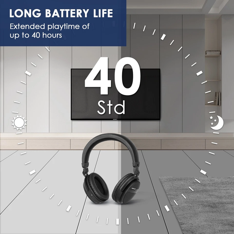 Auriculares inalámbricos para ver TV, transmisor Bluetooth aptX-LL y auriculares Foto 4 de 4