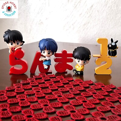 ACTION FIGURE RANMA 1/2 SERIE COMPLETA SET 4 PERSONAGGI AKANE RYOGA P-CHAN MANGA