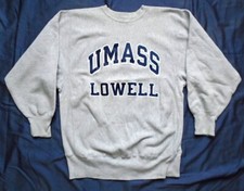 Vintage 90s Champion Reverse Weave UMass Lowell Sweatshirt Eyeless XL USA Made