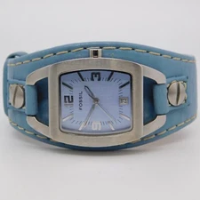 FOSSIL JR-8363 Blue-Tone Genuine Leather Quartz Analog Women's Watch New Battery