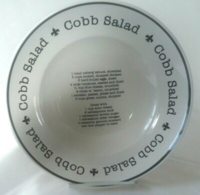  Nantucket Distributers Large Serving Bowl Cobb Salad recipe Around Bowl