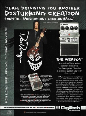 2004 Disturbed Dan Donegan Signature DigiTech The Weapon Effects Pedal ad print