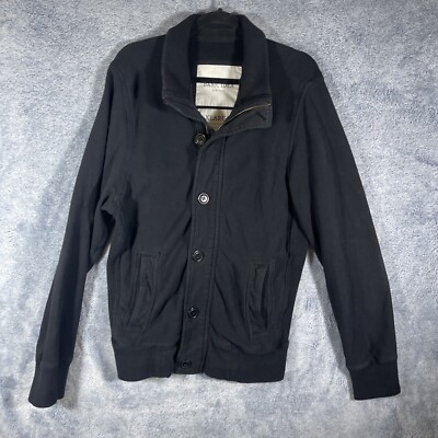 Basic Idea New York Black Long Sleeve Full Zip Buttons Pockets Men's Jacket XL