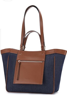 Beuteltasche Handtasche für Damen, modische Canvas veganes Leder Patchwork Umhängetasche
