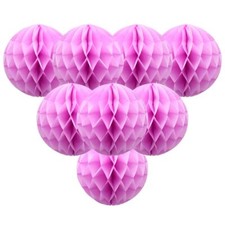 Pink Paper Honeycomb Ball 8in Tissue Pom Poms for Wedding Birthday Party 8 Pcs