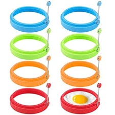 8 Pack Egg Ring Silicone Round Egg Cooking Rings Non-Stick Frying Egg Maker M...