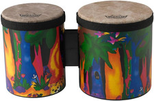 KD-5400-01 Kids Percussion Bongo Drum - Fabric Rain Forest, 5"-6"