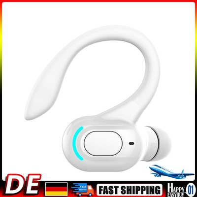 Waterproof Hanging Headphones Bluetooth-compatible Wireless Headset (White) Hot