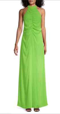 NWT STAUD Coastal Ruched Maxi Dress Key Lime Green 10 $295 | eBay
