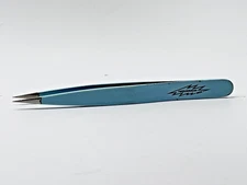 VTG Tweezerman Pointed Tip Tweezers Stainless Steel Italy Heavy 4" Blue SHARP