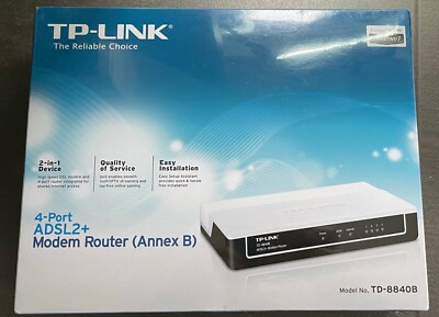 TP-Link TD-8840B 4-Port ADSL2+ Modem Router (Annex B)