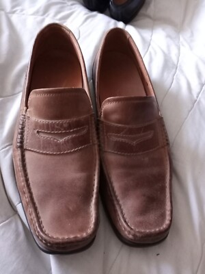 ECCO MEN'S CLASSIC MOC BROWN PENNY LOAFERS SIZE 46