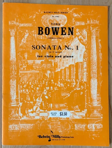 York Bowen Sonata No. 1 in C Minor for Viola and Piano Sheet Music Book