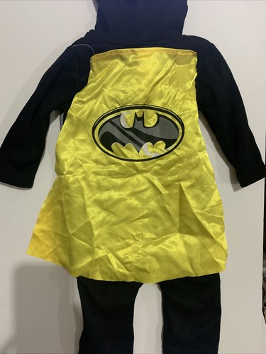 Costume Batman bambino 12 mesi tuta cappuccio mantello DC fumetti Halloween - Foto 4 di 7