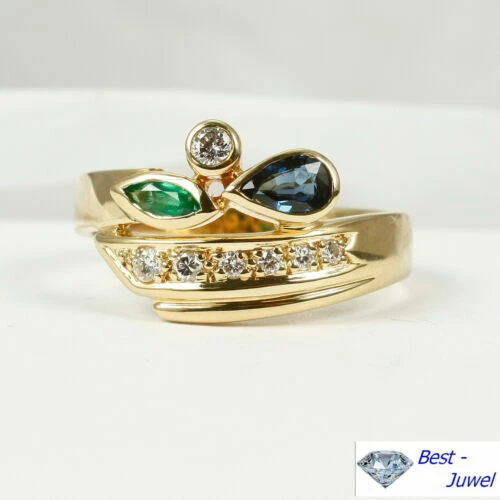 Ring aus Gelbgold mit Saphiren