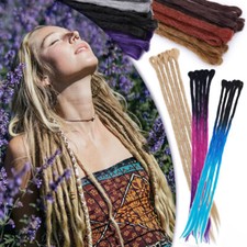 Synthetic Dreadlocks Extensions Long Punk Crochet Dreads Handmade Hair Ombre US