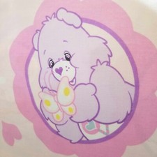 Care Bears character Vintage Twin Sheet pink purple hearts butterflies Nostalgic