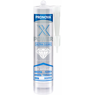 X POWER ULTRA CLEAR - Kristall Klar Hybrid Kleb Dichtstoff Universalkleber 300g
