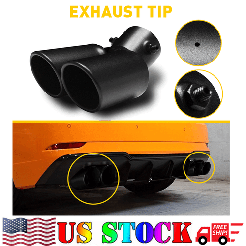 Car Rear Exhaust Pipe Tail Muffler Tip Auto Accessories Replace Kit Black - Picture 17 of 18
