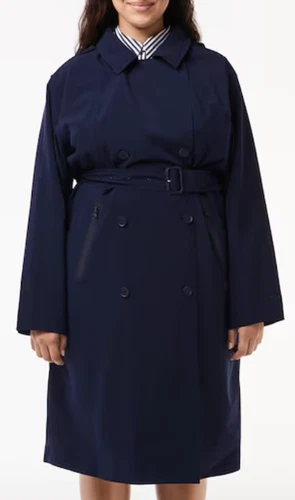 Lacoste Womens Oversized Trench Coat in Midnight Blue.     C52
