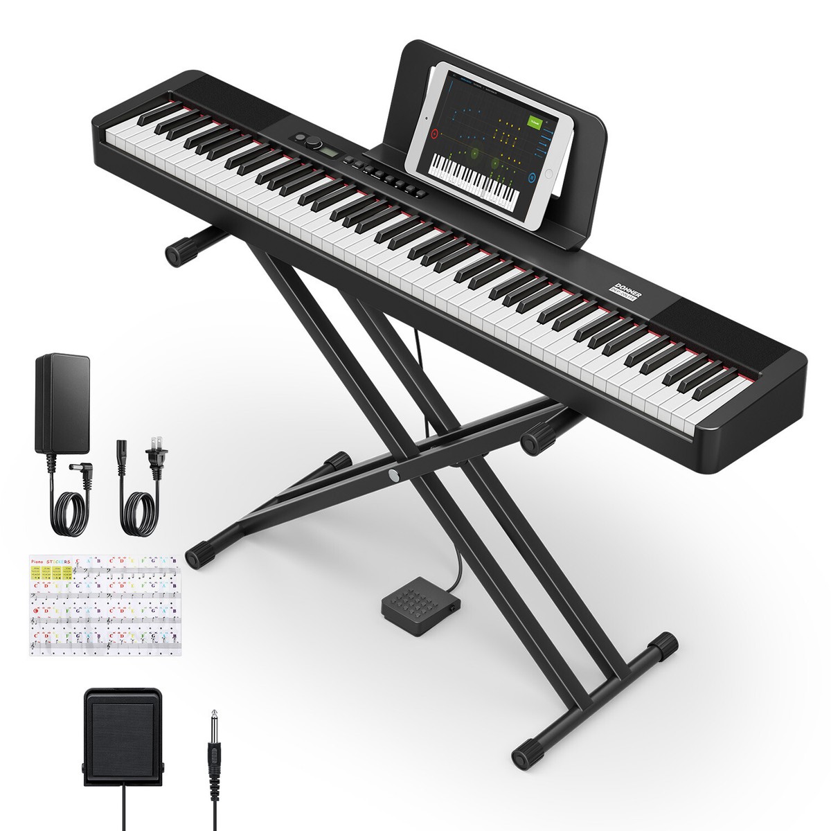 Donner DEP-20 88-Key Fully-Weighted Digital Piano with Stand (3