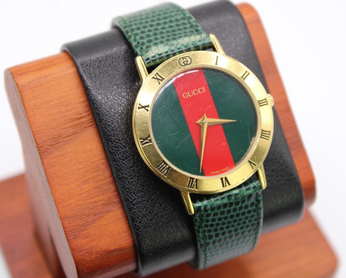 GUCCI Uhr Damen Vintage Armbanduhr gold grün Damenuhr