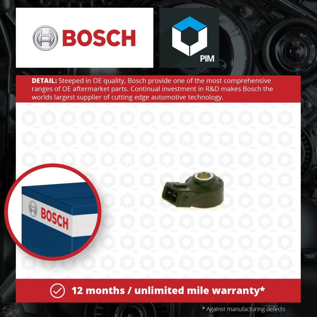 Knock Sensor fits BMW Bosch 13627636937 8614652 Genuine Top 