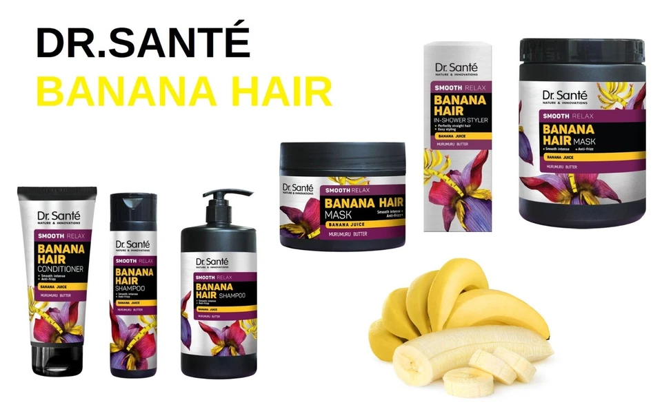 Xampu/bálsamo/máscara de suco de banana e manteiga de murumuru Dr. Sante alisamento cabelo banana - Imagem 3 de 3
