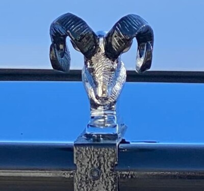 Chrome Metal Ram's Head Hood Ornament Replacement for Dodge Ram