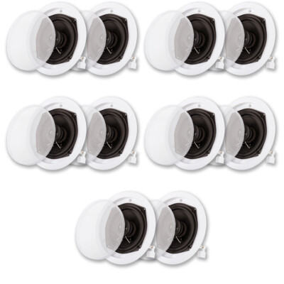 Acoustic Audio R191 Flush Mount In Ceiling Speakers Home Theater 5 Pair Pack