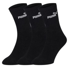 Image of PUMA 3 PAIR PACK CREW SOCKS SPORTS SOCKS 3/4 LENGTH SPORTS SIZES 6 - 14 UK