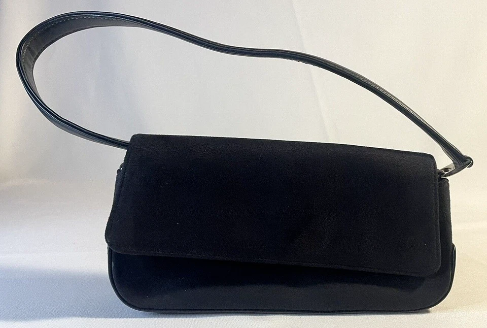 VTG Liz Claiborne Y2K 1990 Mini purse Faux Suede 9X4X2 - Image 2 of 4