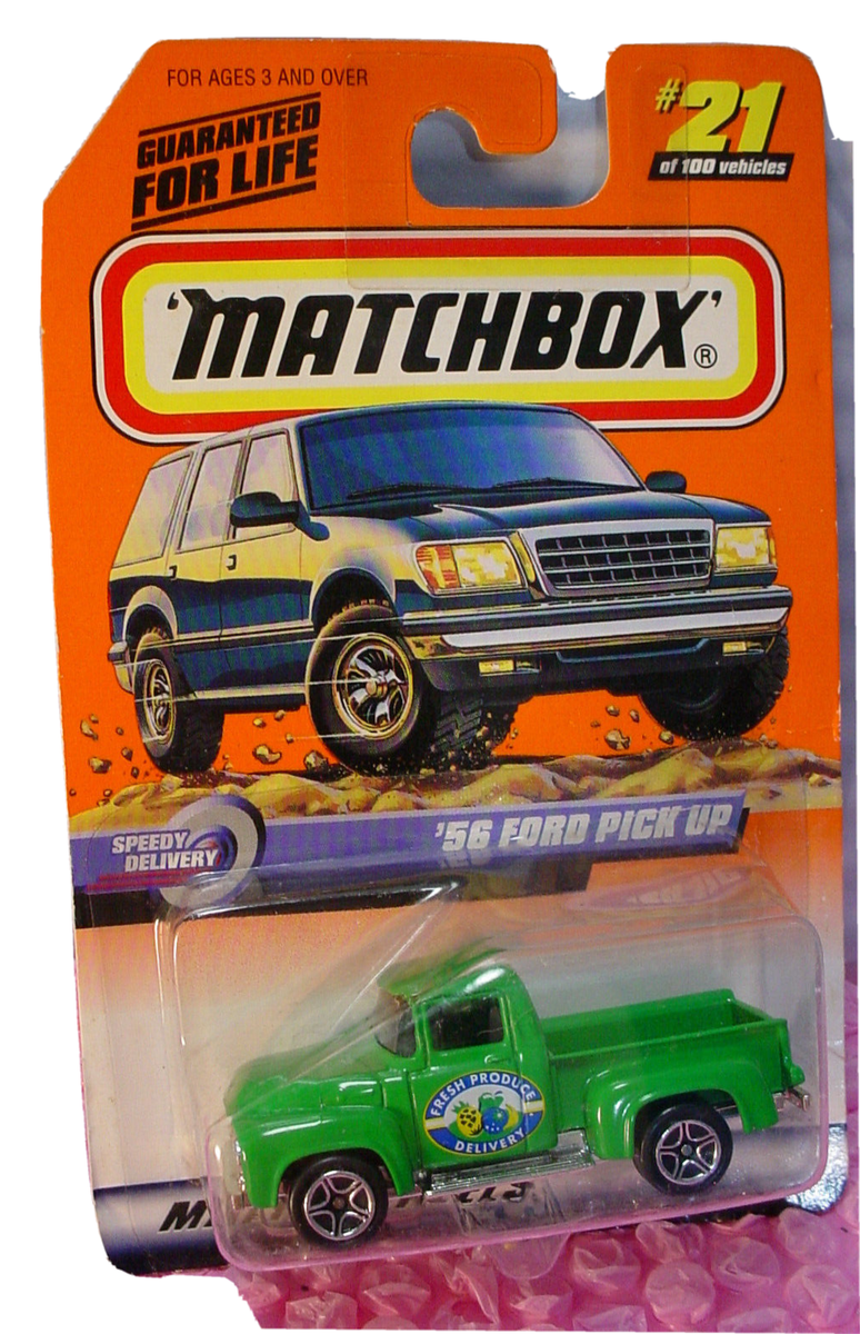 1999 Matchbox '56 FORD PICK UP #21∞ green truck;FRESH PRODUCE
