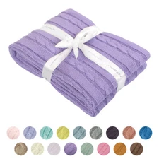 100% Cotton Cable Knit Toddler Throw Baby Blanket Ultra Soft Warm 30 x 40 Inches