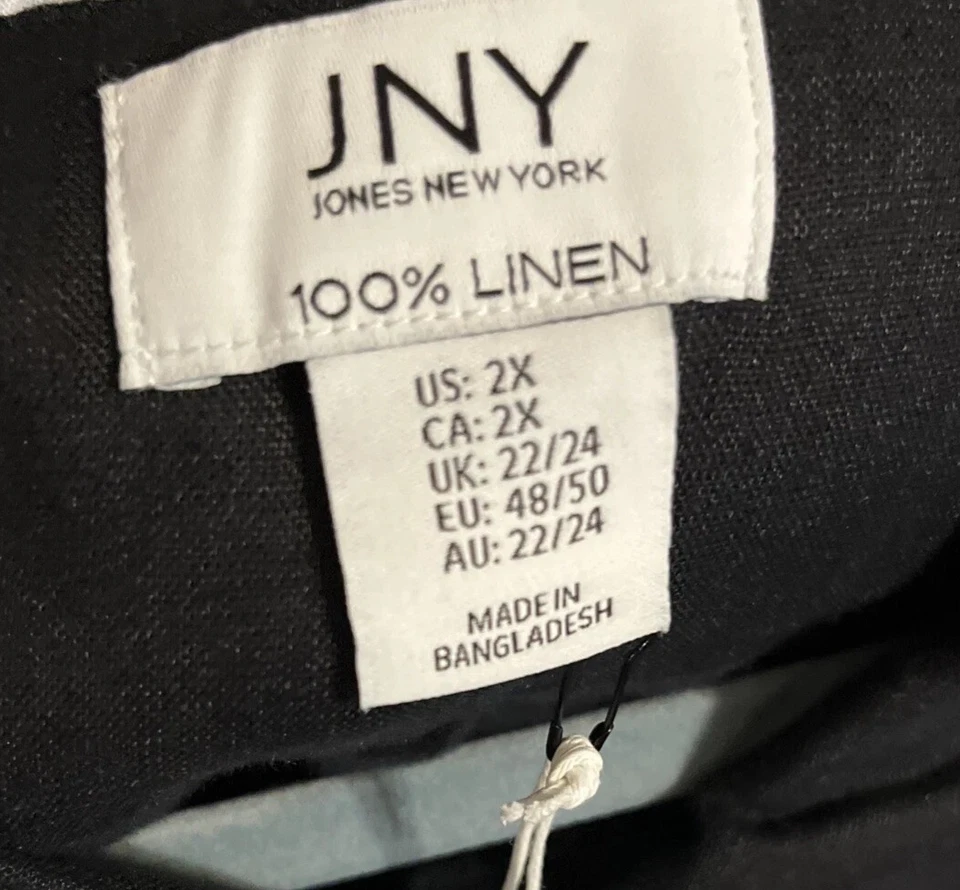 Jones New York 100% Linen Biker Motorcycle Style Jacket Back Plus SZ 2X New - Image 3 of 4