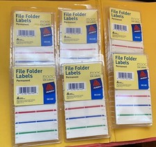 Avery Dennison File Folder  Permanent 2 3/4" X 5/8" 126 Labels 06140 lot of 6.