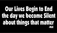 Protest Decal Things That Matter Vinyl Car Window Awareness Sticker MLK Quote