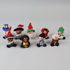 9 x Vintage handmade craft wooden/felt  peopl...