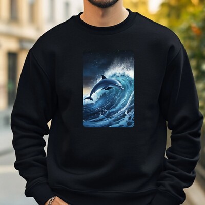 Dolphin In The Wave Sweatshirt Cosy And Perfect For Any Occasion S To 4XL