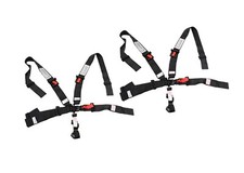 A Pair Of Black 5 Point 3 Wide Race Harness Seat Belts Side By Side Off Road