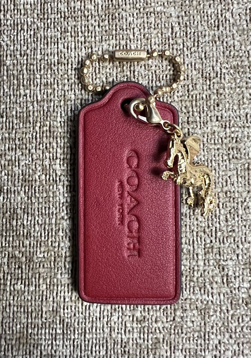 Genuine Coach 2.25” Red Leather HangTag Lunar New Year Dragon Gold