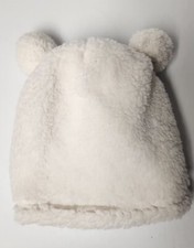 Cat And Jack Winter Hat Cream Soft Fleece Ball Ears Trendy Cute Bear Ears