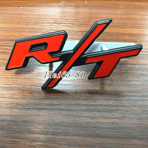 OEM For R/T Car Front Grill Emblems RT Badge Black Red Nameplate Car