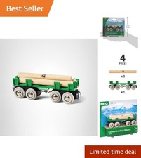 Brio Lumber Loading Wagon 4-Piece Toy Train Set - Eco-Friendly Fun for Kids