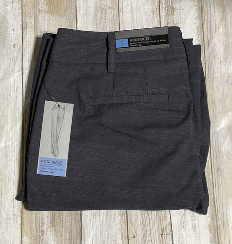 NWT Apt 9 Women’s Modern Fit Straight Trouser Leg Gray Pants Size 8