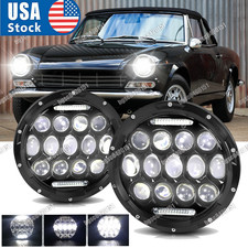 2x 7"inch Round LED Headlights Halo DRL Hi/Lo Beam Fit FIAT 124 Spider 1966-1985