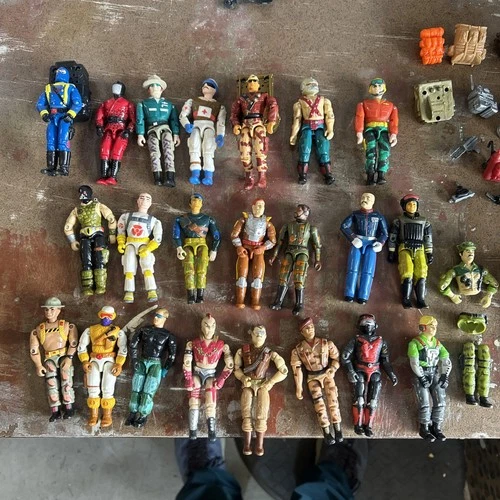 Large Vintage Lot of 1980s GI Joe Figurines Parts Weapons Accessories Figures